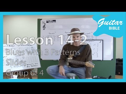 Guitar Bible Lesson(14-2) Blues with 3 Patterns, Slides, Group of 4