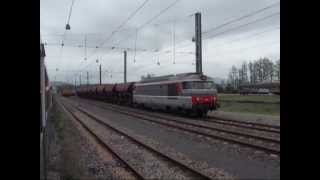 preview picture of video 'Triage de Culoz, démarrage d'un train de ballast'