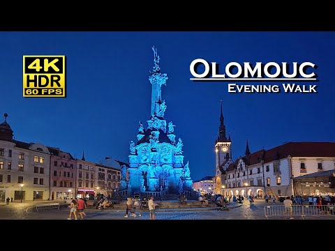 Olomouc Evening Walk , Czech Republic , 4K 60fps HDR ( UHD ) 💖 Dolby Atmos 👀 The best places