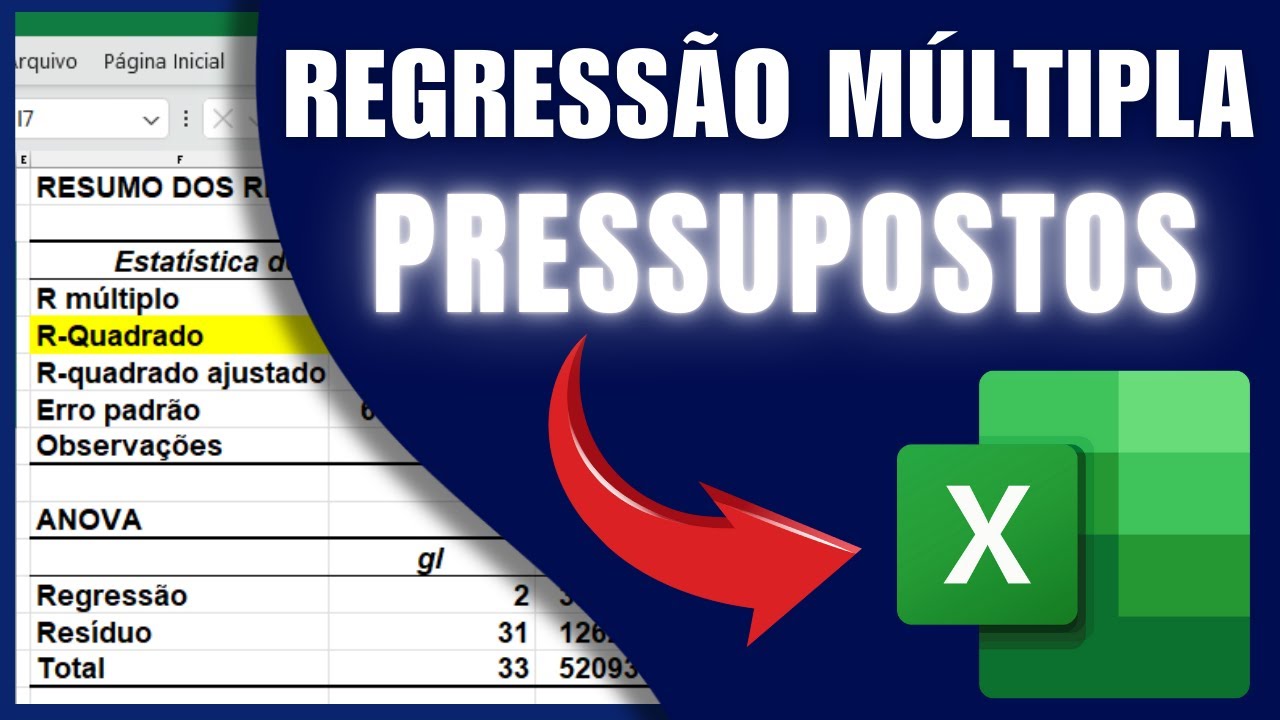 ✅ Guia COMPLETO de REGRESSÃO MÚLTIPLA com análise de PRESSUPOSTOS no EXCEL para PREVISÃO de VENDAS