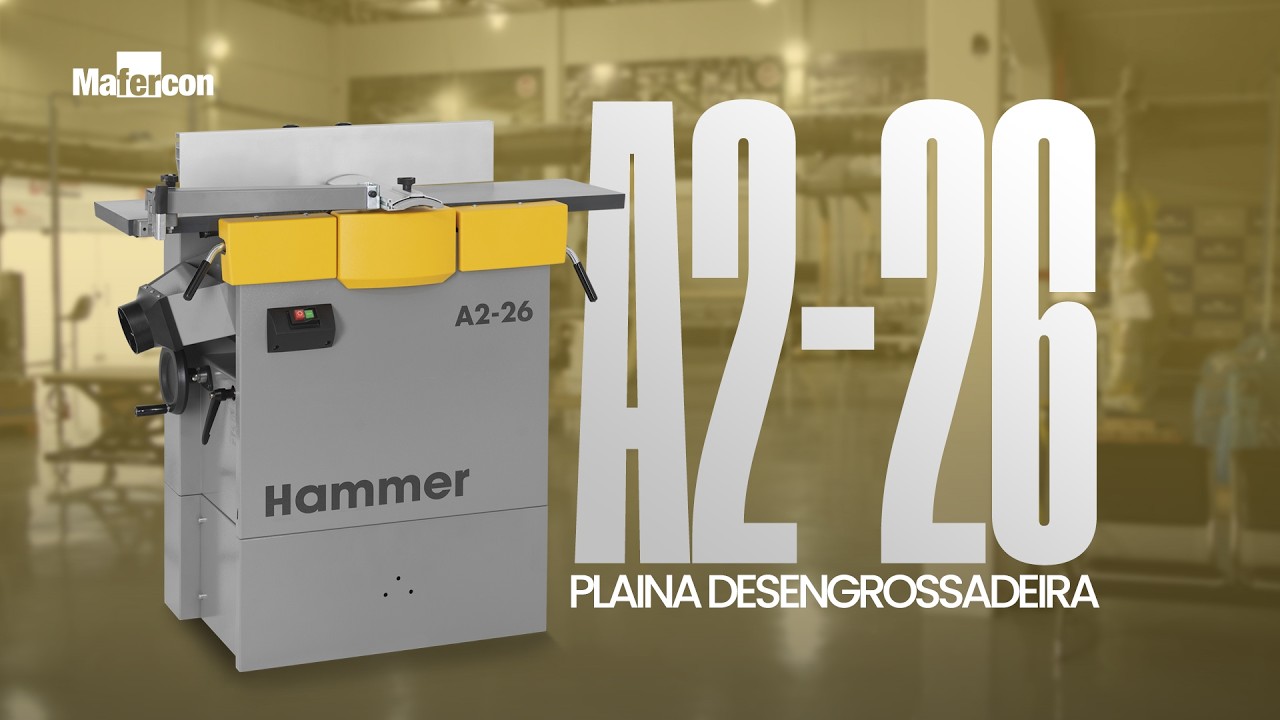 Vídeo do produto Plaina Desempenadeira/Desengrossadeira Hammer A2-26