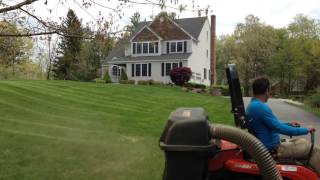 preview picture of video 'Mowing Lawn in Boxboro MA with Biodiesel Kubota Mower'