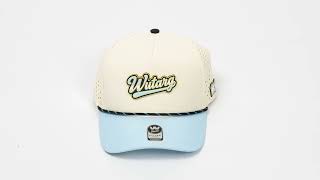 Video de Gorra WUTARG color celeste Water Drop Series agujeros en forma de gota de agua Snapback regulable
