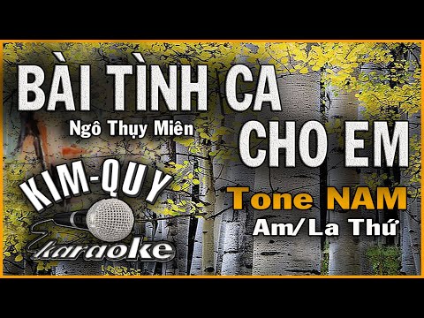 BÀI TÌNH CA CHO EM - KARAOKE - Tone NAM ( Am/La Thứ )