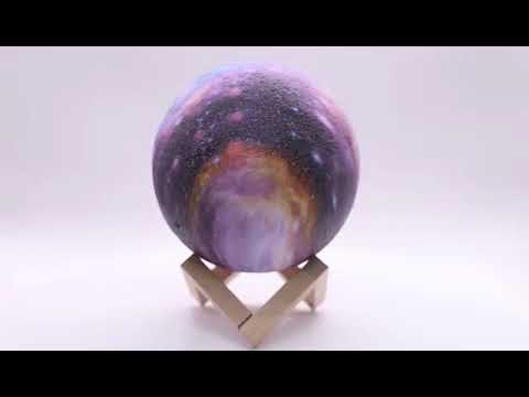 Goapa Mėnulio 3D Nakties Lempa Galaxy video
