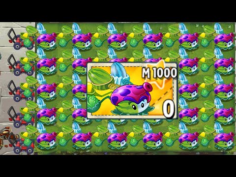 All Pult Plants LEVEL 1000 Power-Up vs Big Wave Beach Final Boss! in Plants vs. Zombies 2