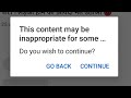 What Is This Content May Be Inappropriate For Some Users
