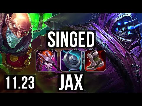 SINGED vs JAX (TOP) | Rank 6 Singed, 1.1M mastery, 5/4/18 | NA Grandmaster | 11.23