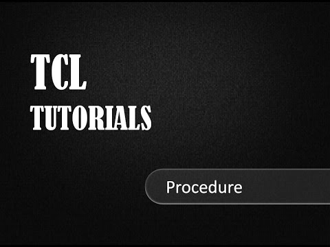 Procedure in TCL -TCL Tutorials
