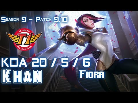 SKT T1 Khan FIORA vs OLAF Top - Patch 9.10 KR Ranked