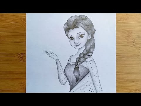 How to draw Disney Princesses Elsa // Easy way to draw...