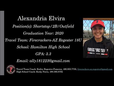 Alexandria Elvira Softball Skills Video -- 2020 SS 2B OF
