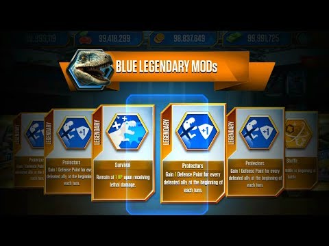 Open all packs and mods with the highest level spinotasuchus, priotrodon - Jurassic World The Game