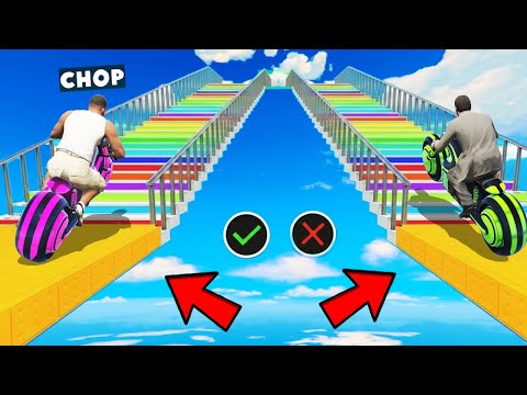 GTA 5 CHOP AND FROSTY COMPLETE STAIRCASE PARKOUR CHALLENGE
