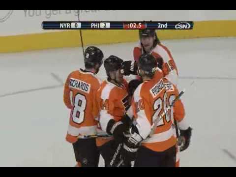 Mike Richards scores vs Rangers - 1-21-10