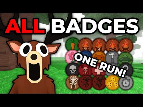 Speedrunning ALL BADGES In ONE RUN In 99 Nights In The Forest!