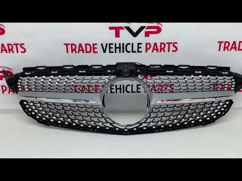Fits Mercedes C Class W205 2014-2018 Front Bumper Grille Chrome & Black Sport video