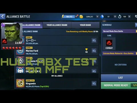 HULK 💯 ABX Test on MARVEL FUTURE FIGHT.