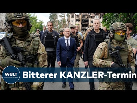 KANZLER IN KIEW: Besuch in Irpin -  Olaf Scholz verurteilt "Brutalität" von Putins Angriffskrieg