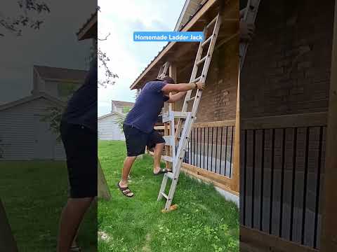 This is a homemade ladder jack it alows you to work from a ladder or use as scaffolding #tools #diy
