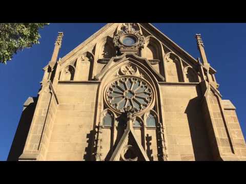 image-What is the Loretto Chapel in Santa Fe known for?