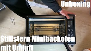 Minibackofen mit Umluft (35 Liter) Deutsche Version mit Backblechen + Zubehör Unboxing