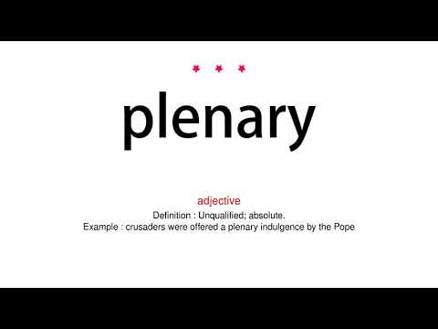 How to pronounce plenary - Vocab Today