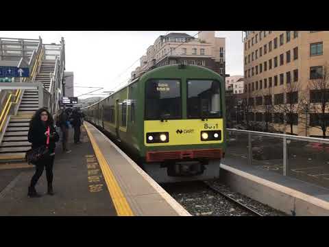 Irish Rail DART 8500, 8510, and 8520 Class EMUs at Grand Canal Dock (2/2/18)