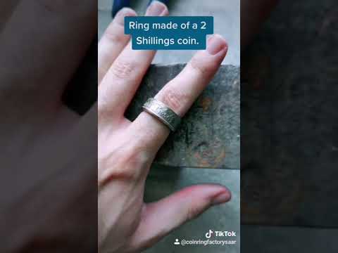 coin ring made of 2 Shilling coin, GB, short tik tok video