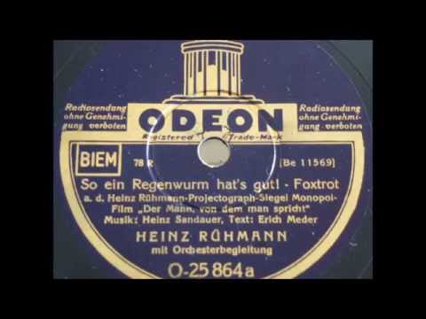 Heinz Rühmann So ein Regenwurm hat's gut ODEON Schellackplatte GRAMMOPHON