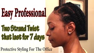 Natural Hair | Easy Professional Two Strand Twist that will last for 7 days