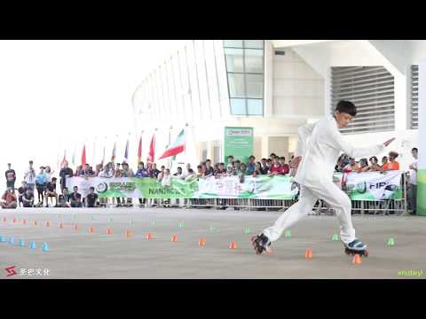 2017 Roller Games World Championship，Junior Men Slalom 1st，Gu Kun Qi 青男花桩 冠军 顾琨琦