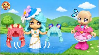 【プリキュア劇場】キュアミスティックが湖に髪を落としちゃった！女神キュアエクレール様が髪をひろってくれたけど…金の髪？銀の髪？名探偵プリキュア劇場