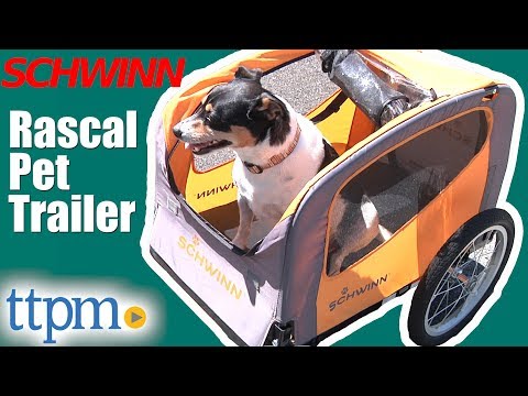 Schwinn Rascal Bike Dog Trailer, Carrier for Small and Large Pets, Easy Folding Cart Frame, Quick Release Wheel, Universal Bicycle Coupler, Washable Non-Slip Lining - Watch Product Video