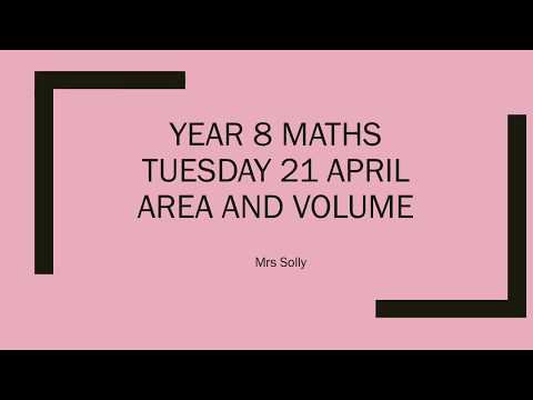 Year 8 area and volume lesson 1