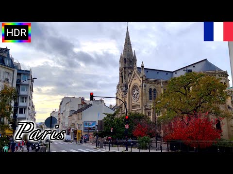 🇫🇷【HDR 4K】Paris Autumn Walk - 20th arrondissement (October, 2021)