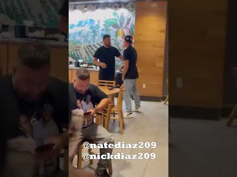 Nick and Nate Diaz grabbing a coffee in Starbucks 😎 Preparing for Khamzat  #shorts #diazbrothers