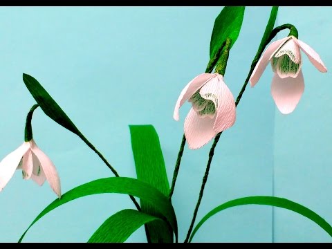 How to make Paper Flowers Snowdrop / Galanthus (flower # 95)