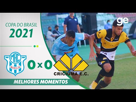 MARÍLIA 0 X 0 CRICIÚMA| MELHORES MOMENTOS | 1ª FASE COPA DO BRASIL 2021 | ge.globo