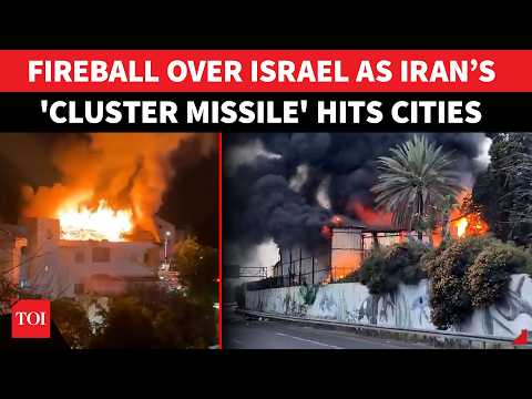 Israel BURNS After Massive Iran Missile, Cluster Munitions Barrage; Fires and Craters Across Cities