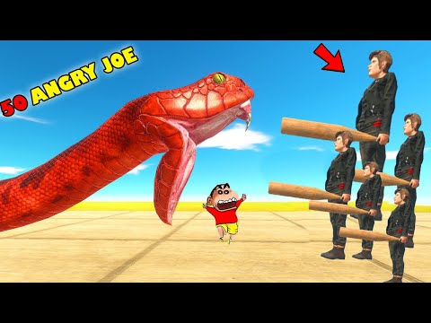 50 ANGRY JOE vs EVERY UNIT | SHINCHAN and CHOP fight DINOSAURS😱|😂Funny game ARBS in Hindi
