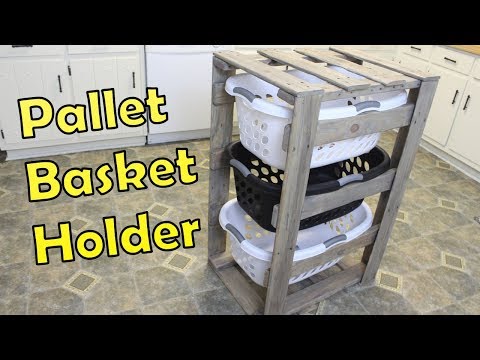 DIY Laundry Basket Holder  Organizer - Pallet Projects Video