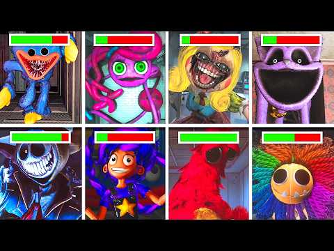 Poppy Playtime Chapters 1,2,3,4,5 - All BOSSES With HEALTHBARS