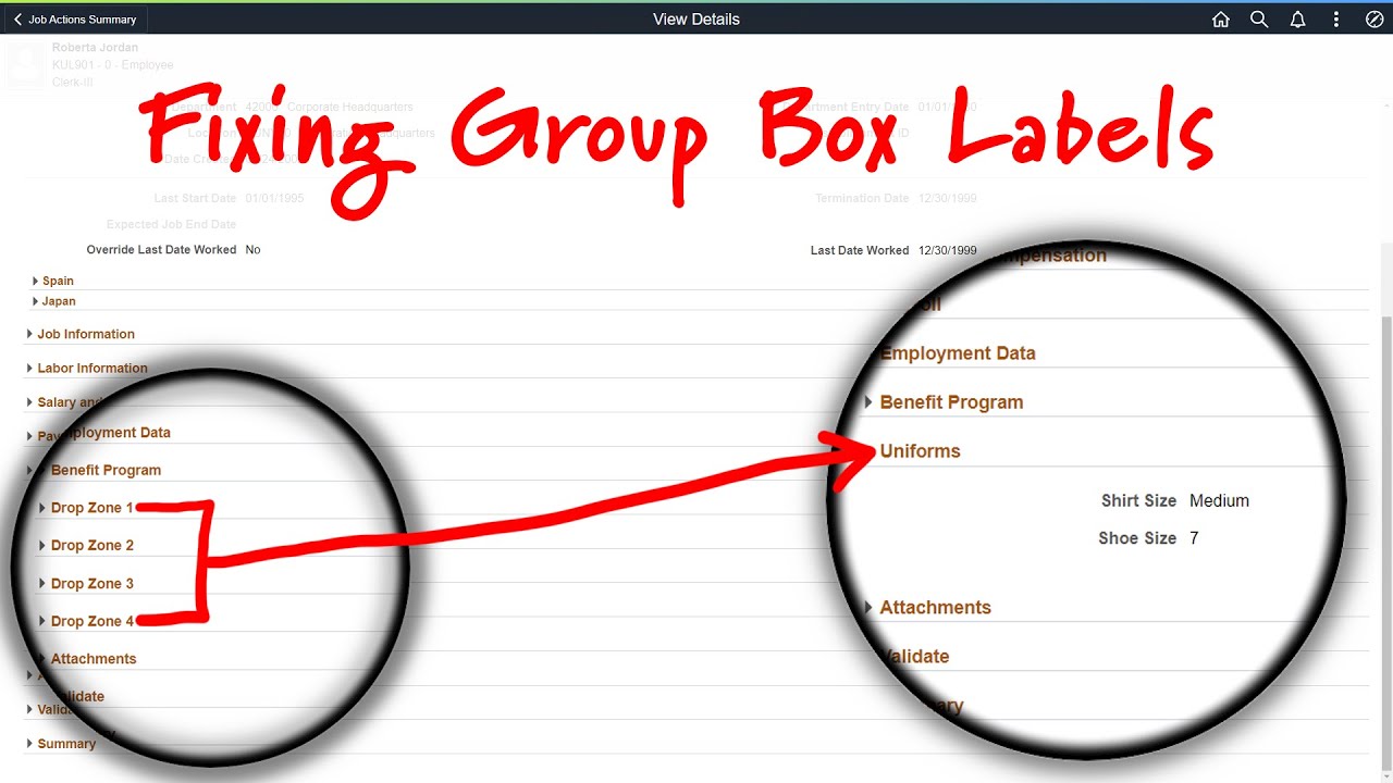 Relabeling Tricky Group Boxes in PeopleSoft Fluid