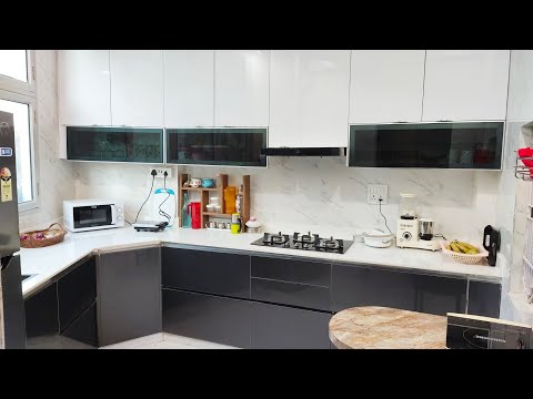 Modern wooden u shape laminate modular kitchen service
