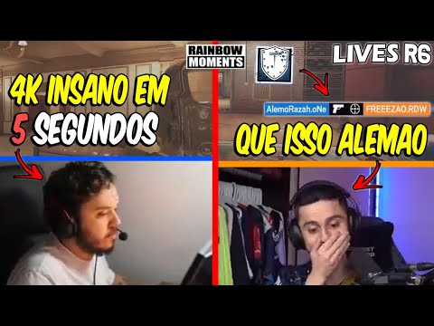 BALA INACREDITÁVEL DO ALEMAO, 4K ABSURDO DO NESK, CLUTCH 1x3 DO RAZAH - MELHORES MOMENTOS LIVES R6