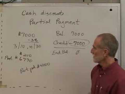 07-H, Cash Discount Partial Payment
