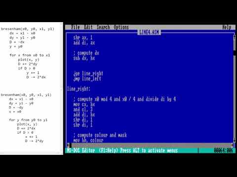 CGA Graphics Programming : Full Line Drawing and Comparison with Basica