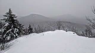 preview picture of video 'Tupper Lake Triad, 3 Adirondack Mountains Challenge, Snowshoeing in winter snow storm.'
