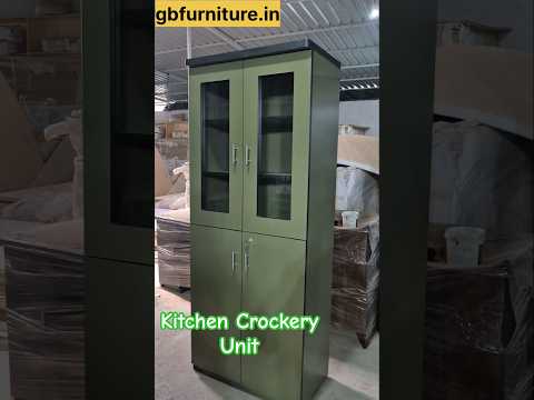 Tall Kitchen Storage Cabinet with Glass Display Perfect for Jars Crockery and More